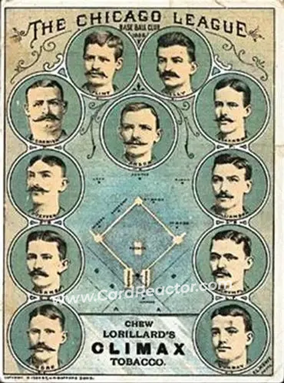 1886 Lorillard's Plug Tobacco Team #NNO - Card #NNO - Chicago White Stockings - Front 1886 Lorillard's Plug Tobacco Team #NNO - Card #NNO - Chicago White Stockings - Front