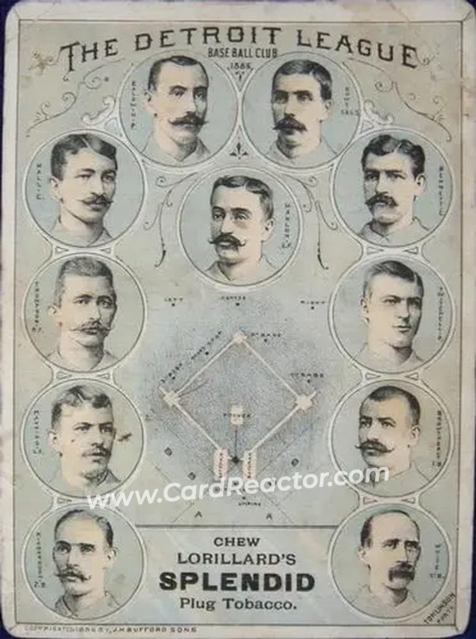 1886 Lorillard's Plug Tobacco Team #NNO - Card #NNO - Detroit Wolverines - Front 1886 Lorillard's Plug Tobacco Team #NNO - Card #NNO - Detroit Wolverines - Front