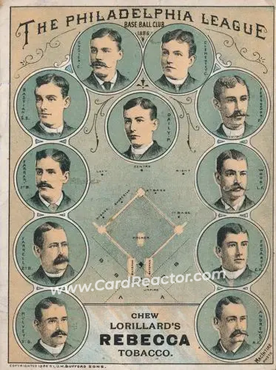 1886 Lorillard's Plug Tobacco Team #NNO - Card #NNO - Philadelphia Quakers - Front