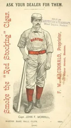 1886-87 Red Stocking Cigar #NNO - John Morrill - Boston Beaneaters