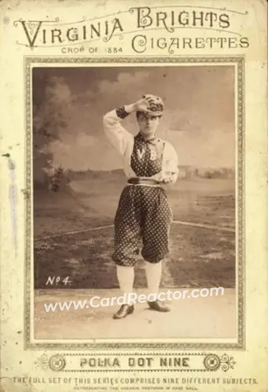1886 Virginia Brights Polka Dot Nine Cabinets (H807-2) #4 - Card #4 - Front 1886 Virginia Brights Polka Dot Nine Cabinets (H807-2) #4 - Card #4 - Front