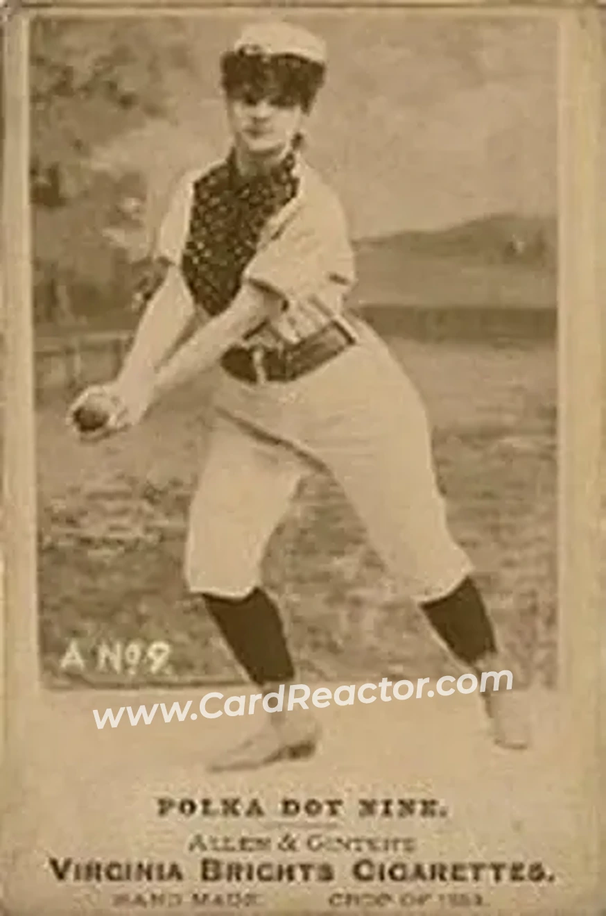 1886 Virginia Brights Polka Dot Nine Cabinets (H807-2) #9 - Card #9 - Front 1886 Virginia Brights Polka Dot Nine Cabinets (H807-2) #9 - Card #9 - Front