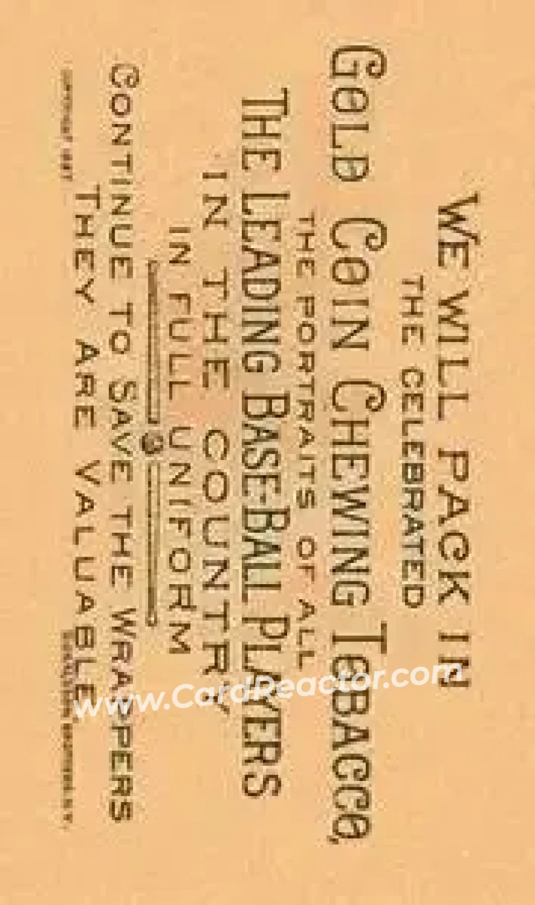 1887 Buchner Gold Coin (N284) #NNO - Ed Andrews - Philadelphia Quakers - Back