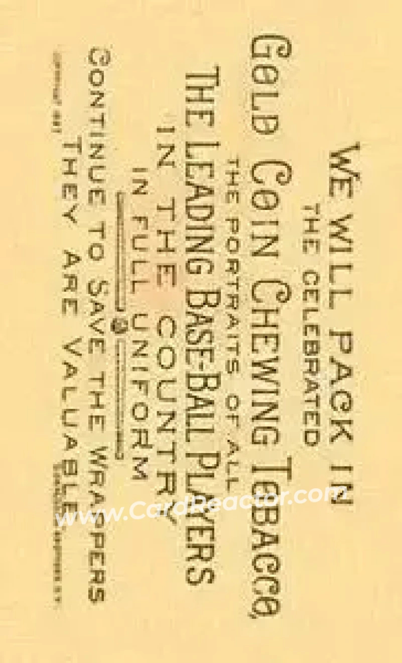 1887 Buchner Gold Coin (N284) #NNO - Henry Porter - Brooklyn Bridegrooms - Back