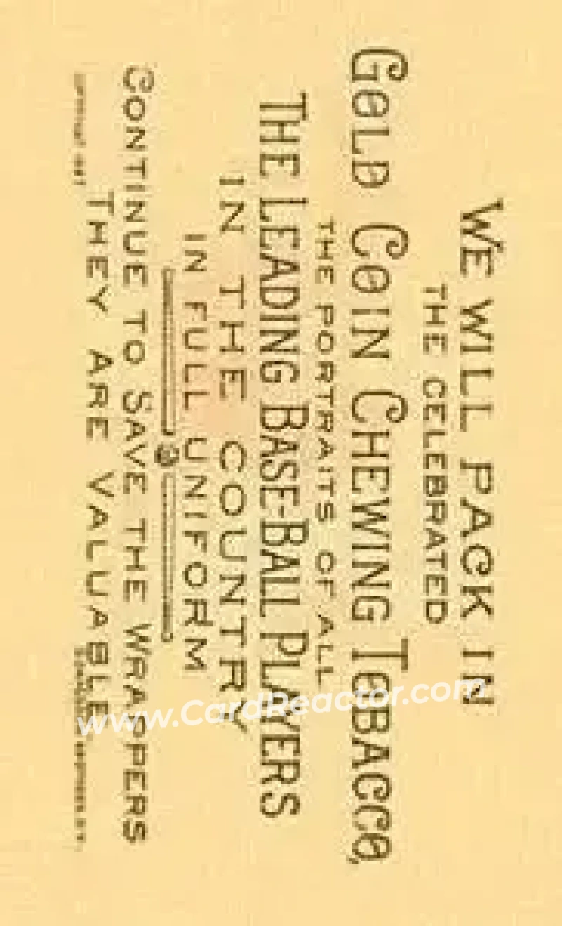 1887 Buchner Gold Coin (N284) #NNO - Sam Wise - Boston Beaneaters - Back