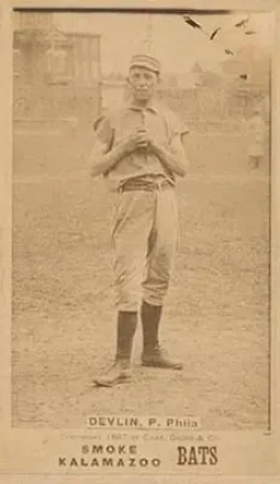 1887 Kalamazoo Bats (N690) #NNO - Jim Devlin - Philadelphia Quakers