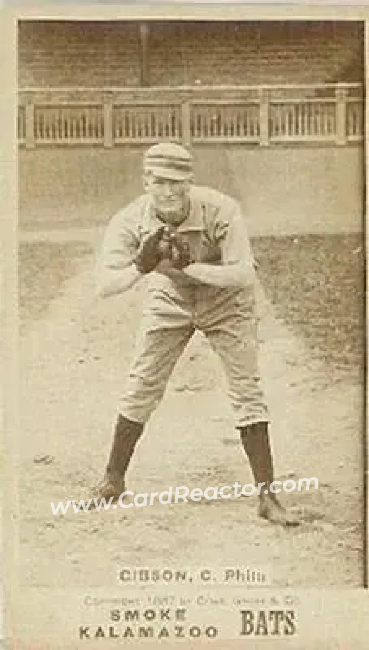 1887 Kalamazoo Bats (N690) #NNO - Leighton Gibson - Philadelphia Athletics - Front
