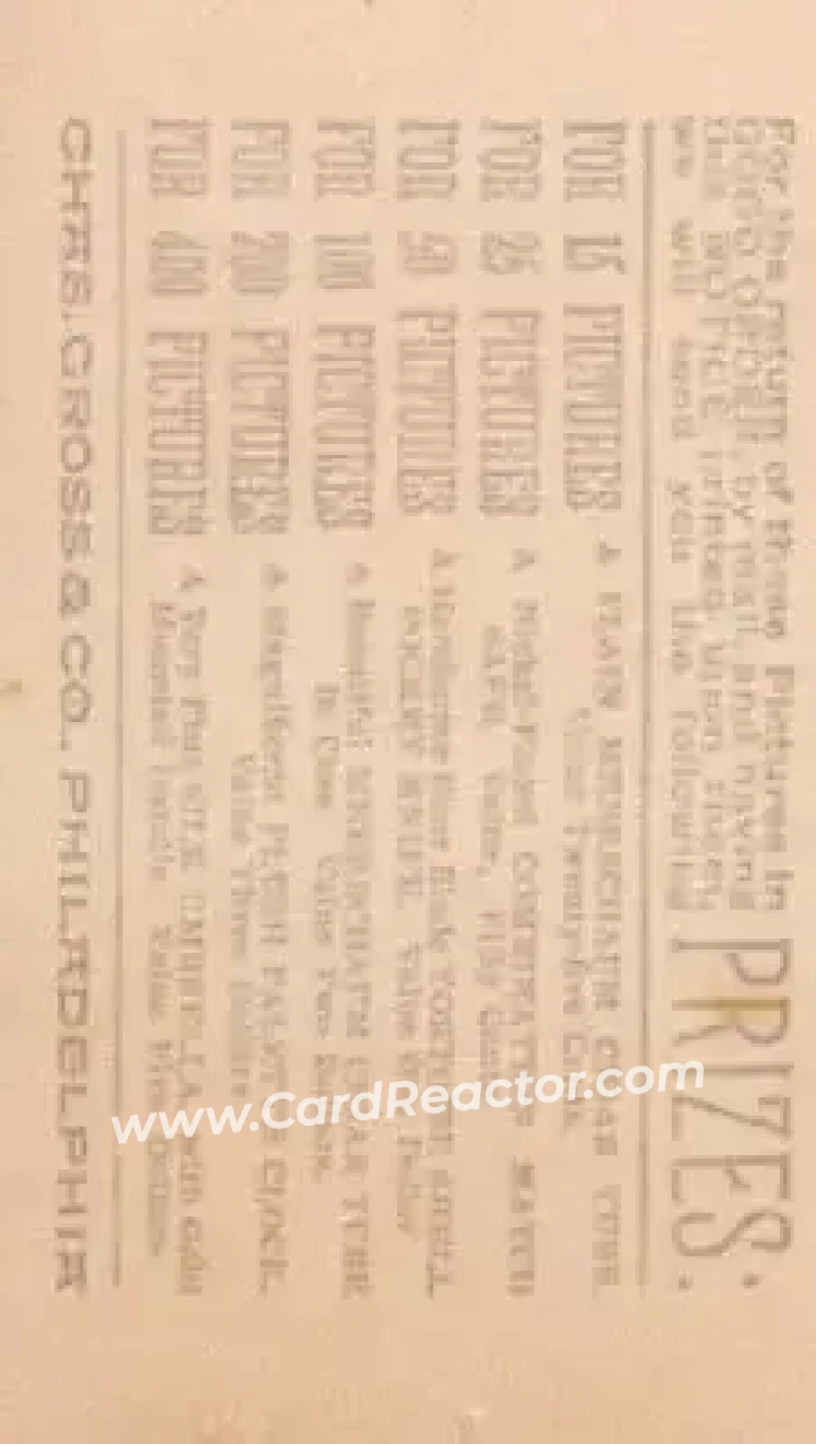 1887 Kalamazoo Bats (N690) #NNO - Card #NNO - New York Giants - Back 1887 Kalamazoo Bats (N690) #NNO - Card #NNO - New York Giants - Back
