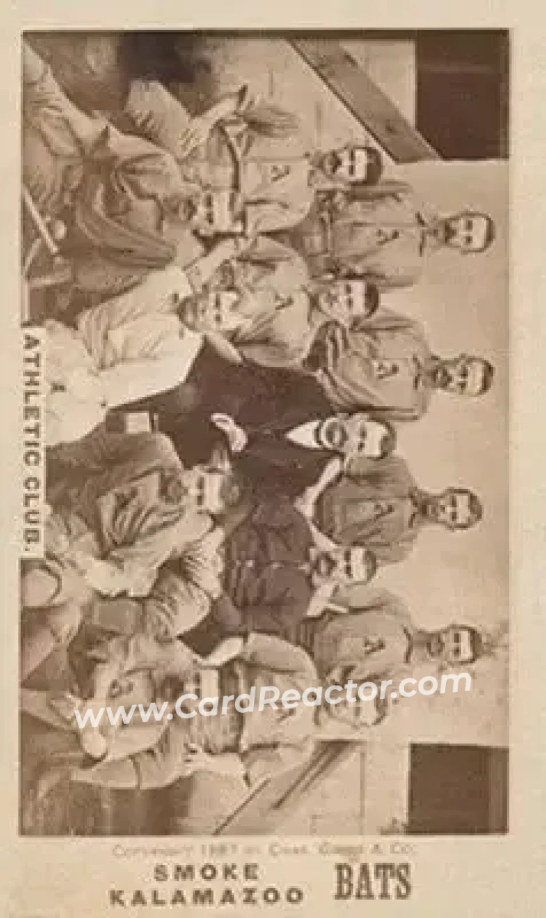 1887 Kalamazoo Bats Team (N693) #NNO - Card #NNO - Philadelphia Athletics - Front