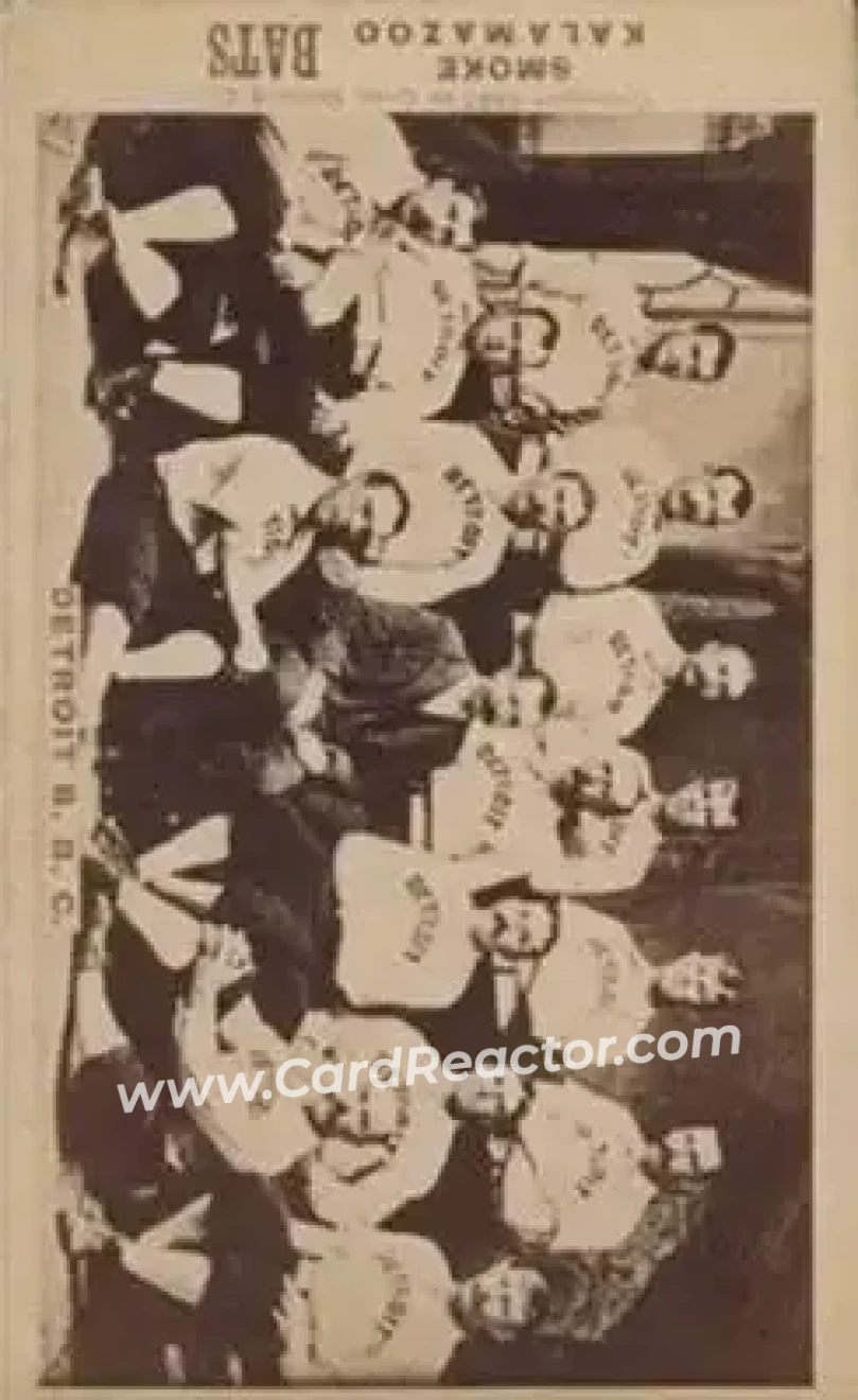1887 Kalamazoo Bats Team (N693) #NNO - Card #NNO - Detroit Wolverines - Front