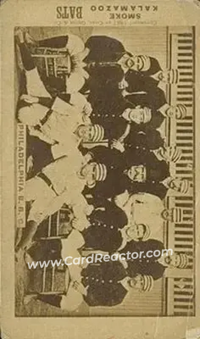 1887 Kalamazoo Bats Team (N693) #NNO - Card #NNO - Philadelphia Quakers - Front