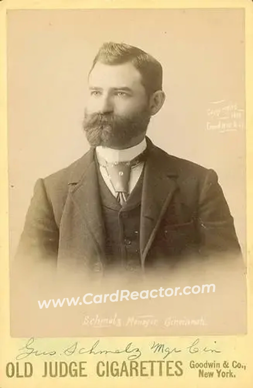 1887-89 Old Judge Cabinets (N173) #NNO - Gus Schmelz - Cincinnati Red Stockings