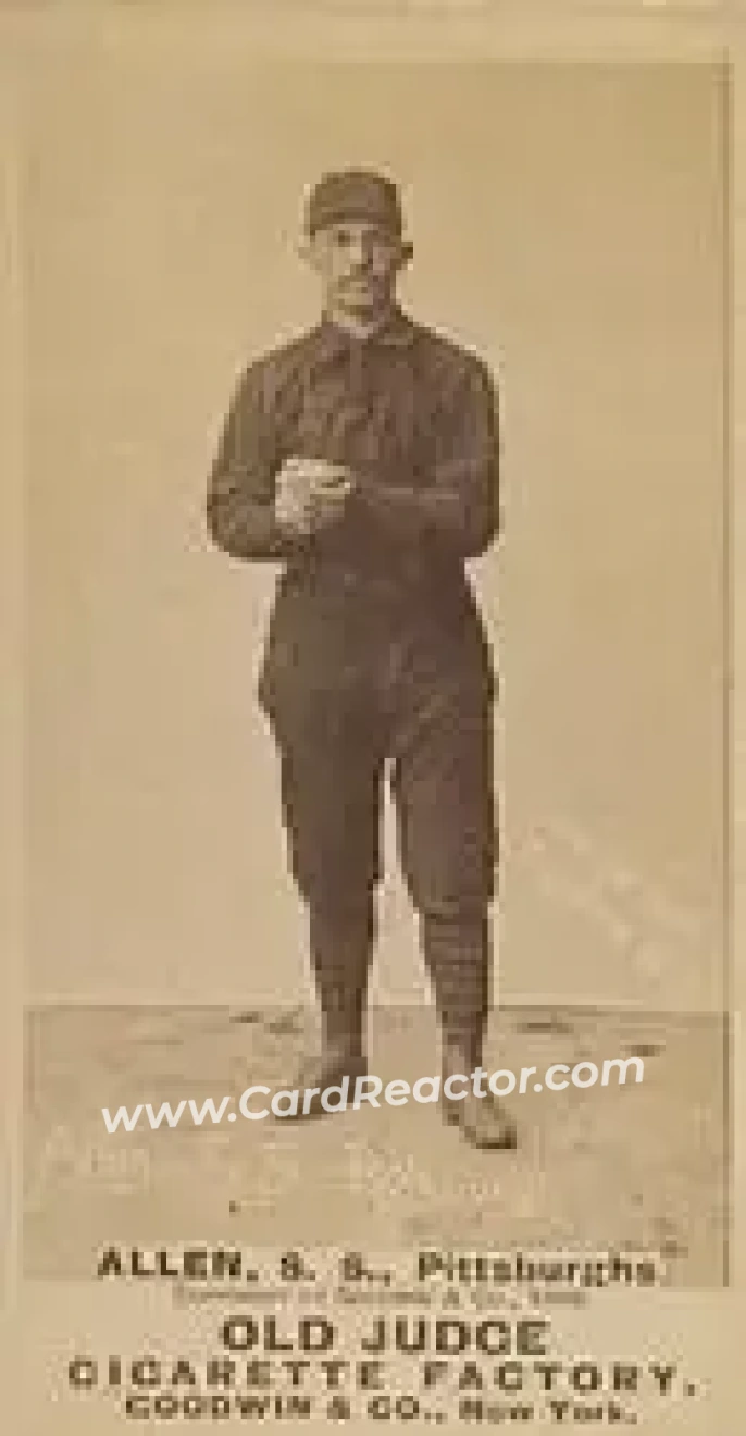 1887-90 Old Judge (N172) #NNO - Bob Allen - Pittsburgh Alleghenys - Front 1887-90 Old Judge (N172) #NNO - Bob Allen - Pittsburgh Alleghenys - Front