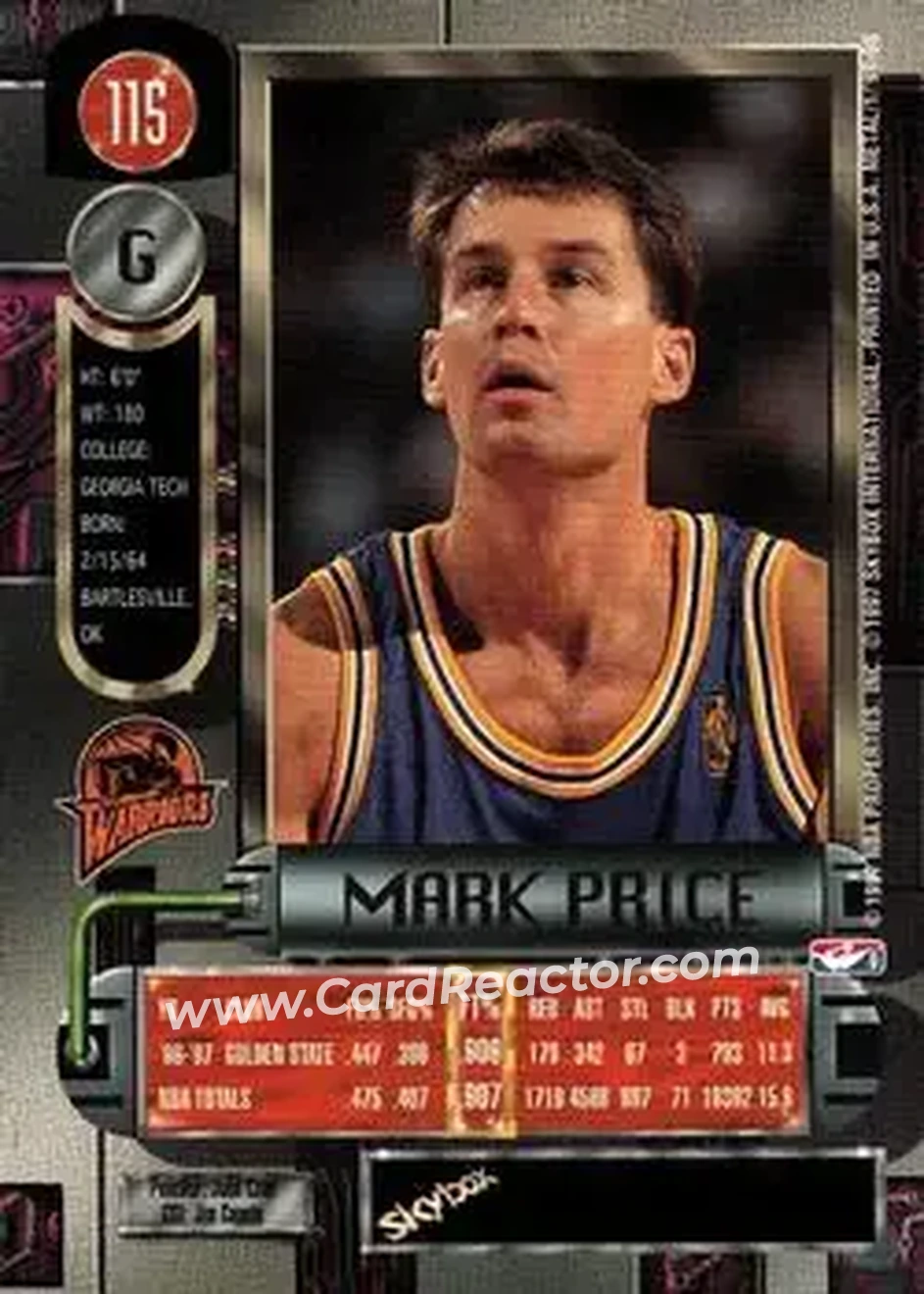 1997-98 Metal Universe #115 - Mark Price - Golden State Warriors - Back 1997-98 Metal Universe #115 - Mark Price - Golden State Warriors - Back
