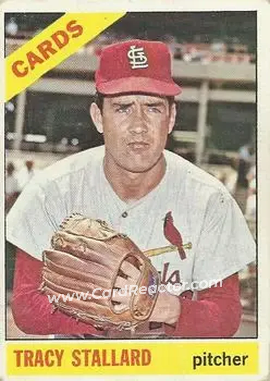 1966 O-Pee-Chee #7 - Tracy Stallard - St. Louis Cardinals - Front 1966 O-Pee-Chee #7 - Tracy Stallard - St. Louis Cardinals - Front