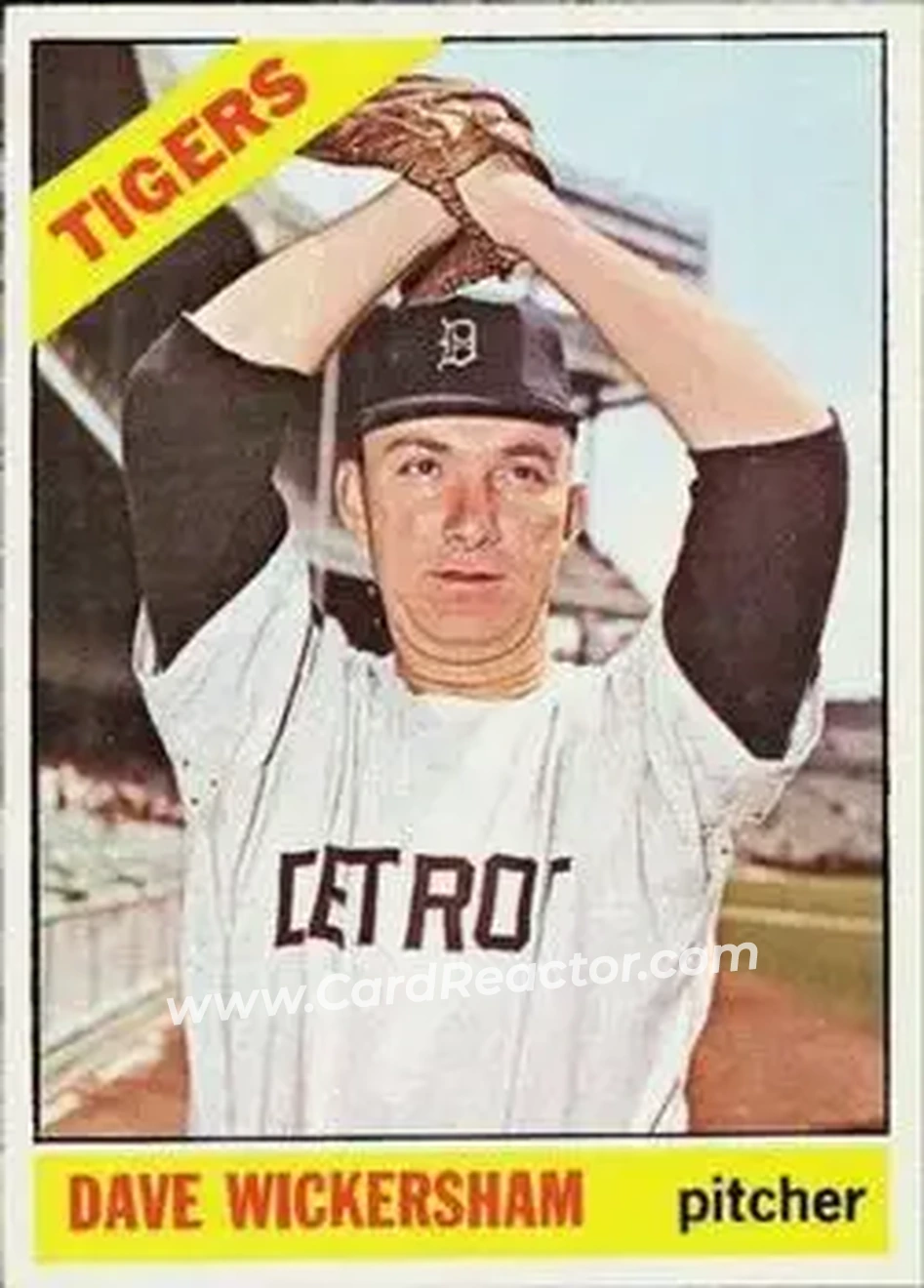 1966 O-Pee-Chee #58 - Dave Wickersham - Detroit Tigers - Front