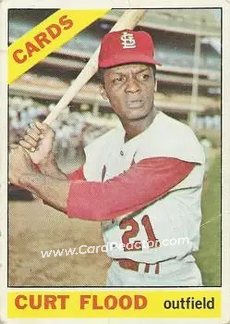 1966 O-Pee-Chee #60 - Curt Flood - St. Louis Cardinals - Front