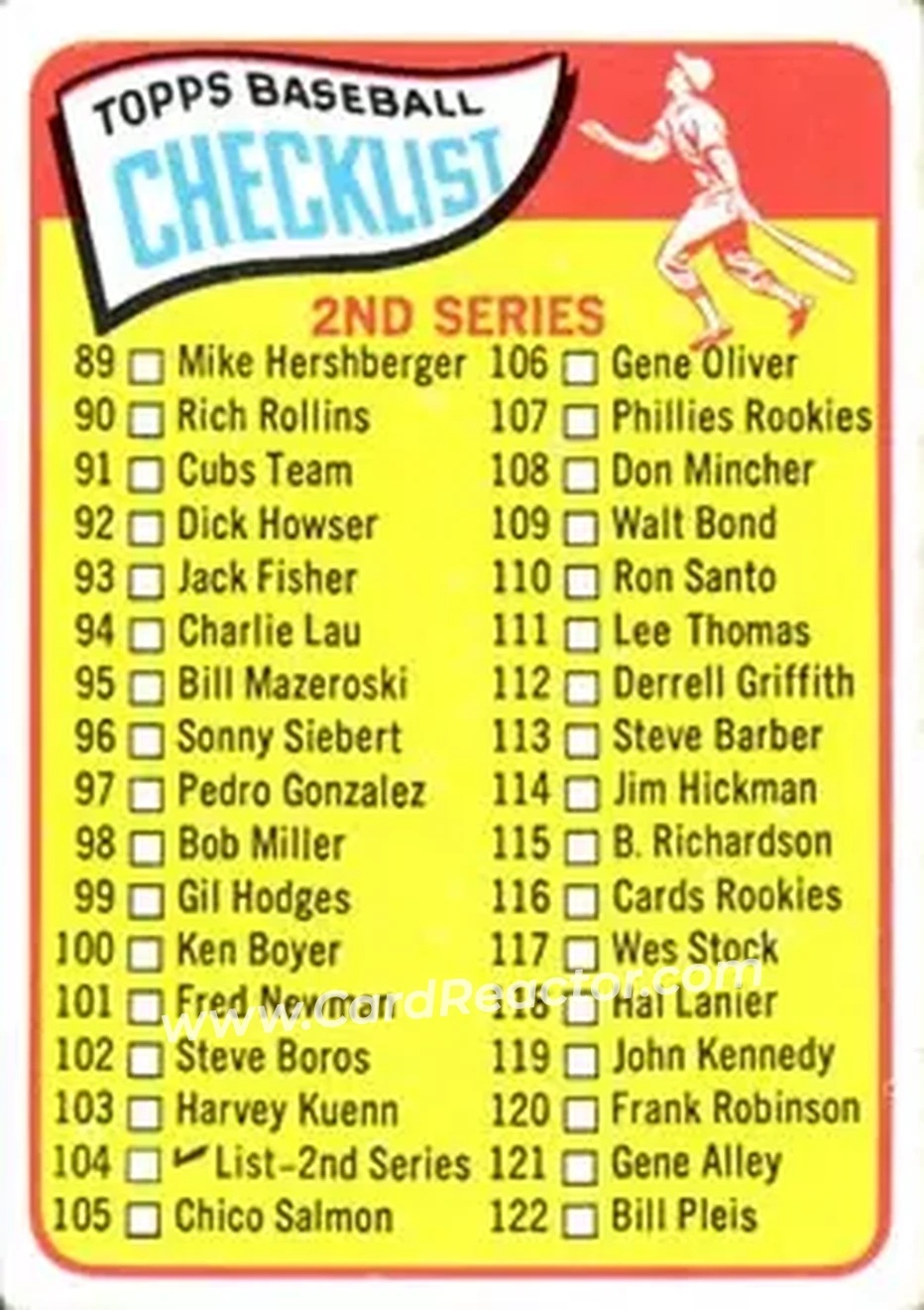 1965 Topps #104 - Card #104 - Front