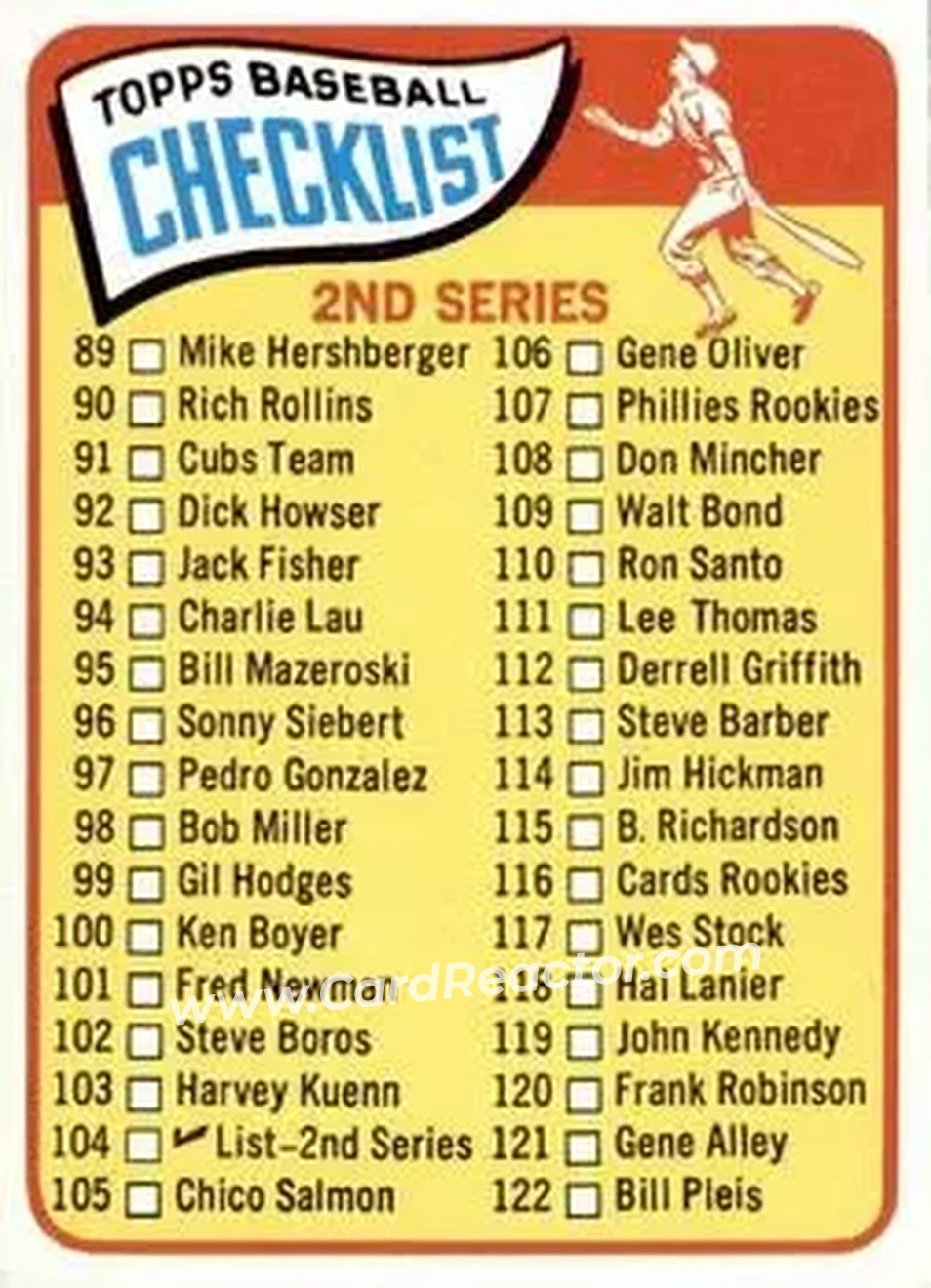 1965 O-Pee-Chee #104 - Card #104 - Front