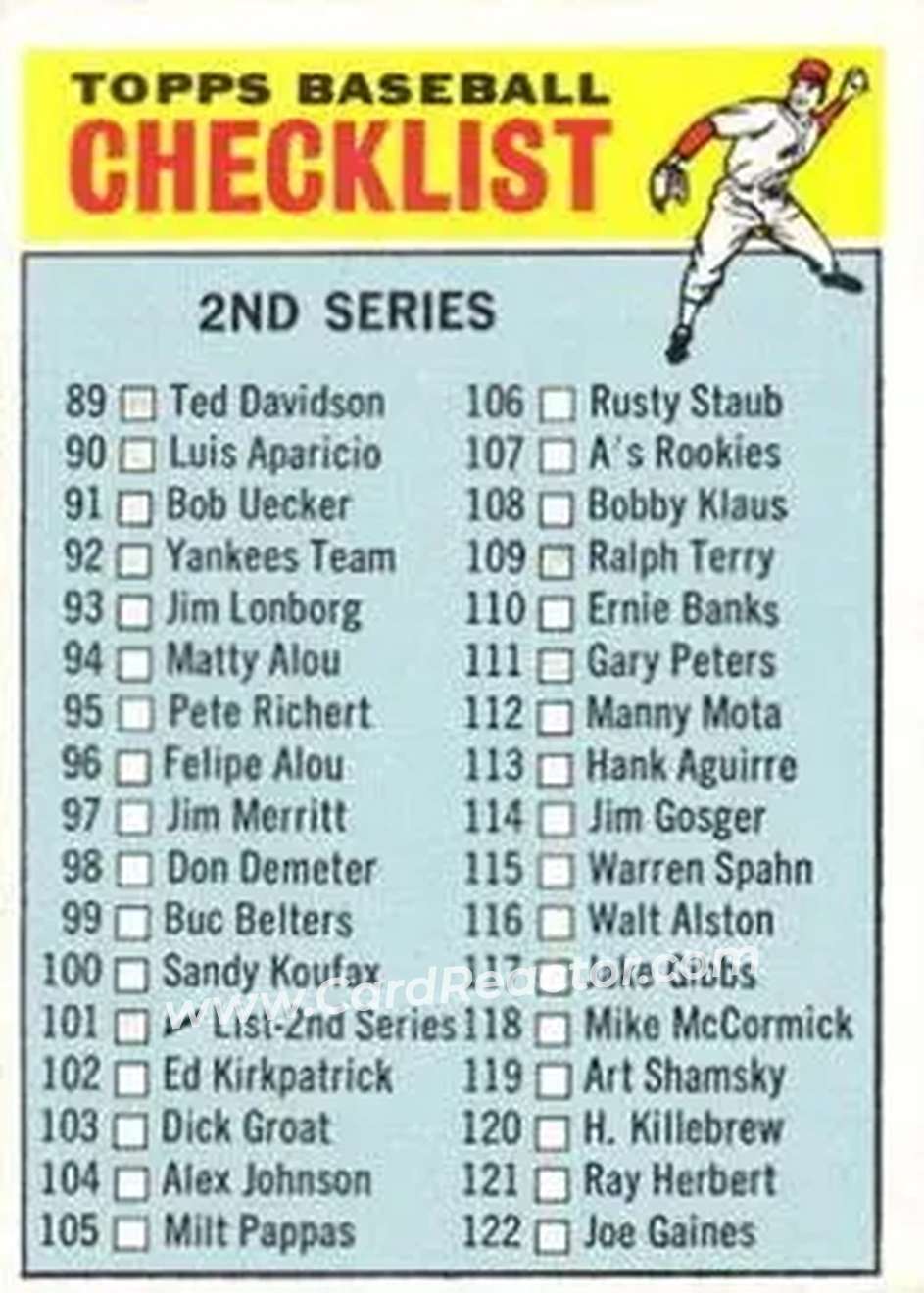 1966 O-Pee-Chee #101 - Card #101 - Front