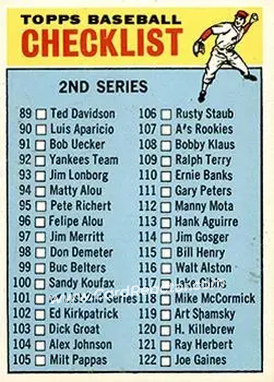 1966 O-Pee-Chee #101 - Card #101 - Front
