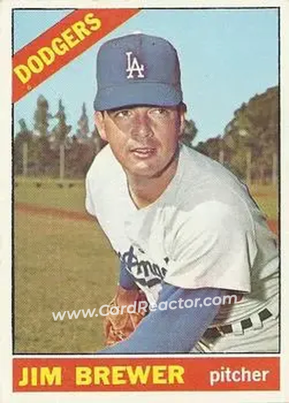 1966 O-Pee-Chee #158 - Jim Brewer - Los Angeles Dodgers - Front