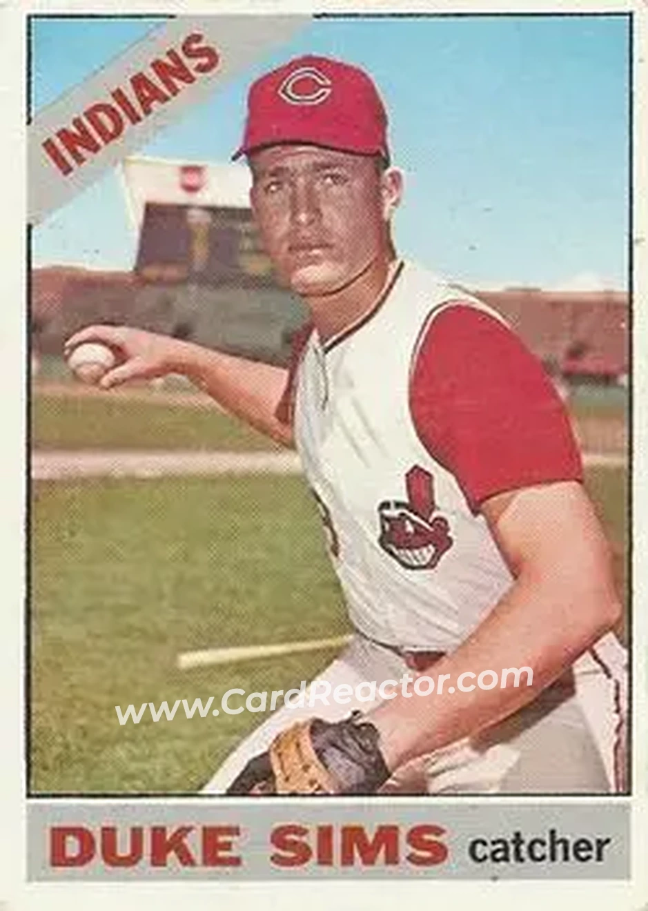 1966 O-Pee-Chee #169 - Duke Sims - Cleveland Indians - Front