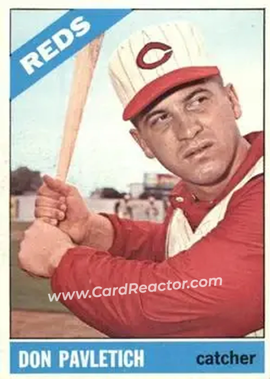 1966 O-Pee-Chee #196 - Don Pavletich - Cincinnati Reds - Front
