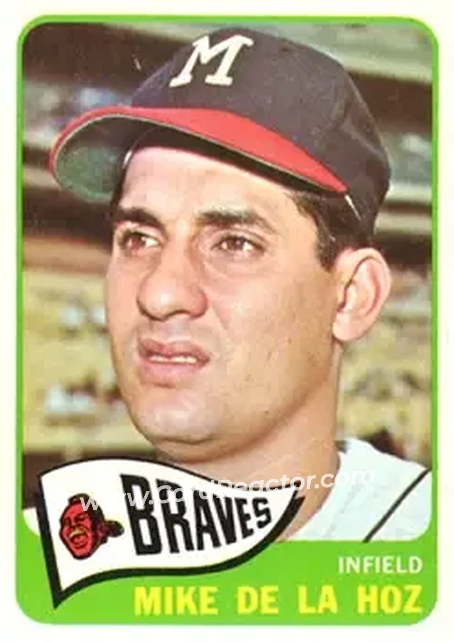 1965 Topps #182 - Mike de la Hoz - Milwaukee Braves - Front 1965 Topps #182 - Mike de la Hoz - Milwaukee Braves - Front