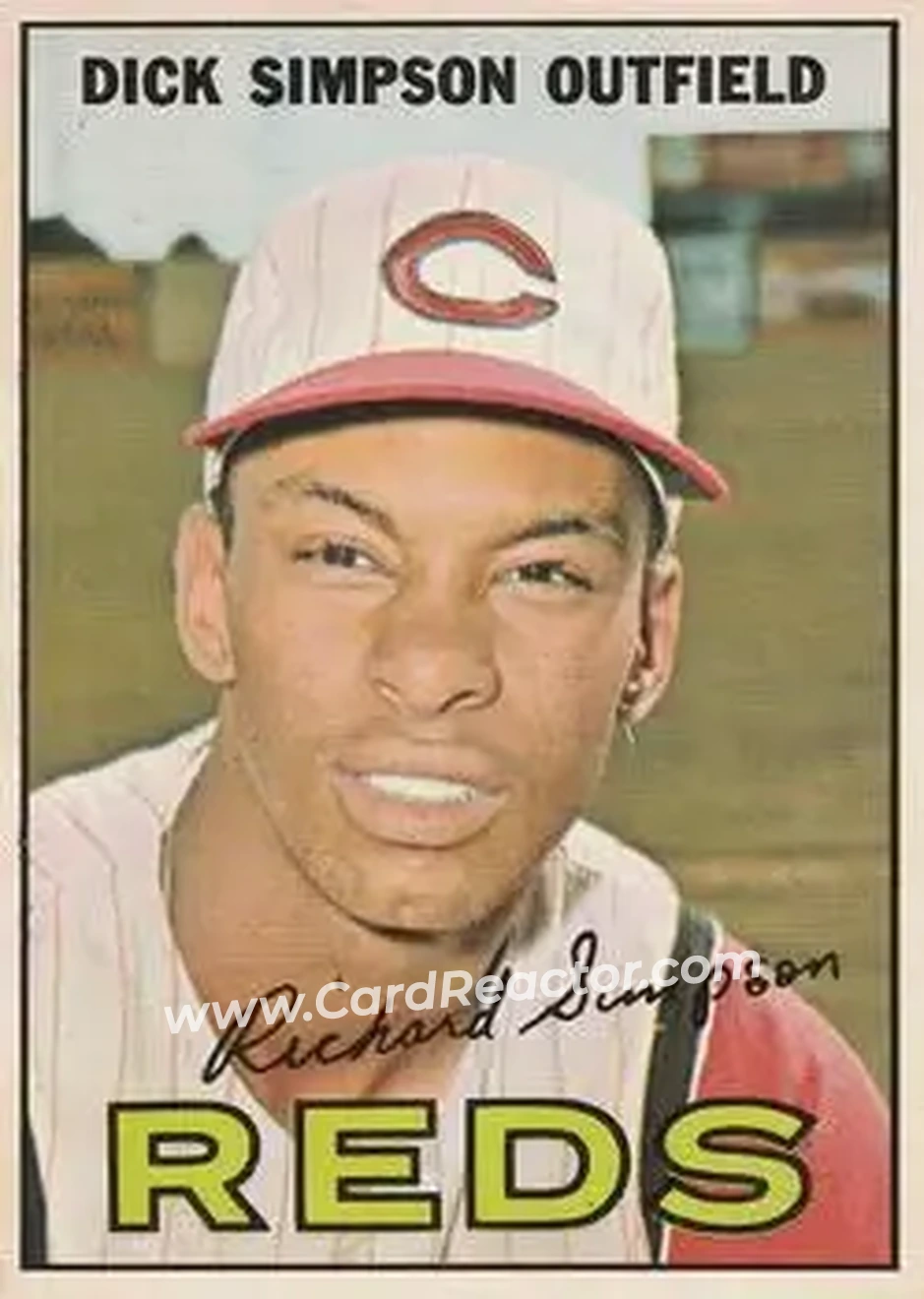 1967 O-Pee-Chee #6 - Dick Simpson - Cincinnati Reds - Front