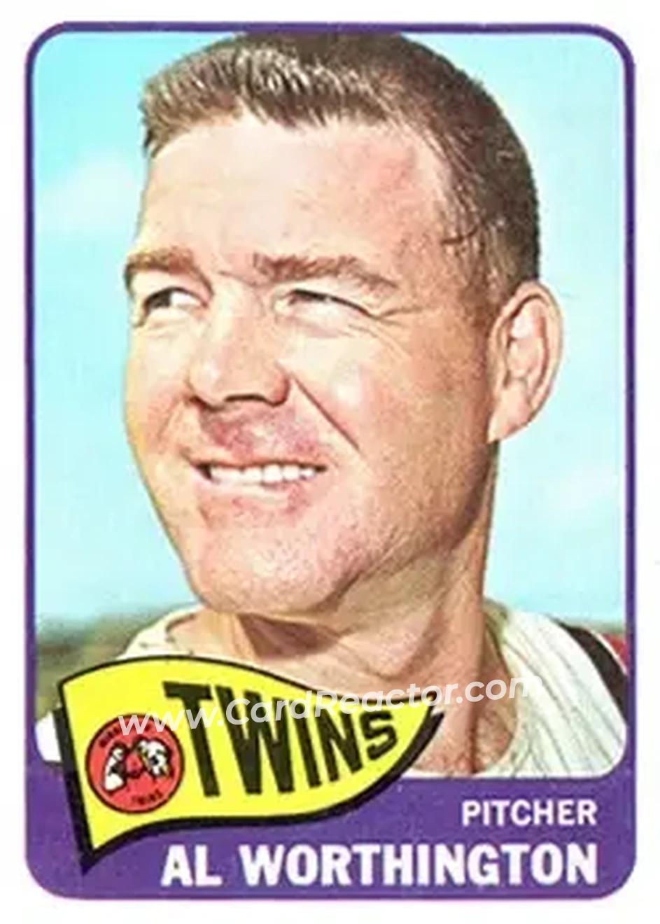 1965 Topps #216 - Al Worthington - Minnesota Twins - Front 1965 Topps #216 - Al Worthington - Minnesota Twins - Front
