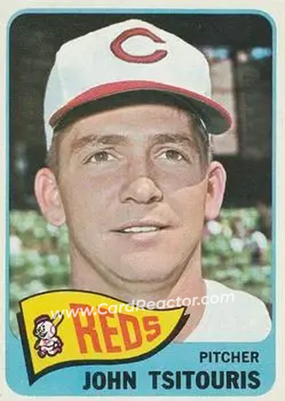 1965 O-Pee-Chee #221 - John Tsitouris - Cincinnati Reds - Front