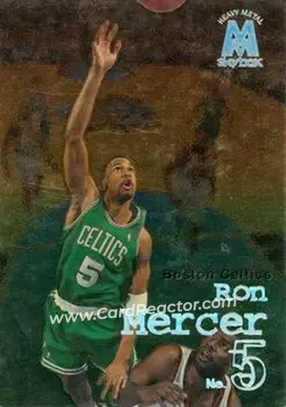 1998-99 SkyBox Molten Metal #102 - Ron Mercer - Boston Celtics - Front 1998-99 SkyBox Molten Metal #102 - Ron Mercer - Boston Celtics - Front