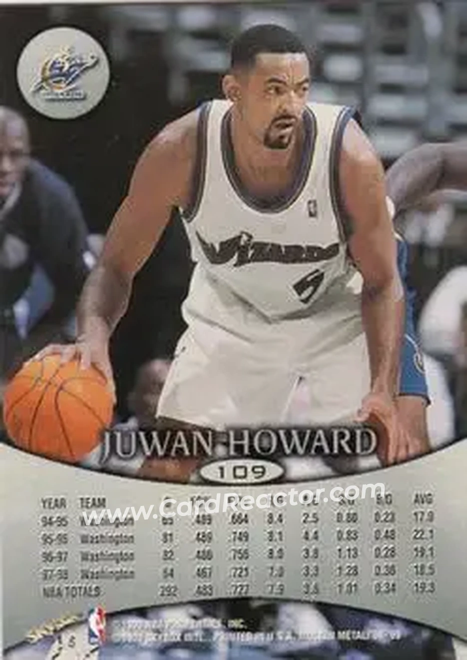 1998-99 SkyBox Molten Metal #109 - Juwan Howard - Washington Wizards - Back