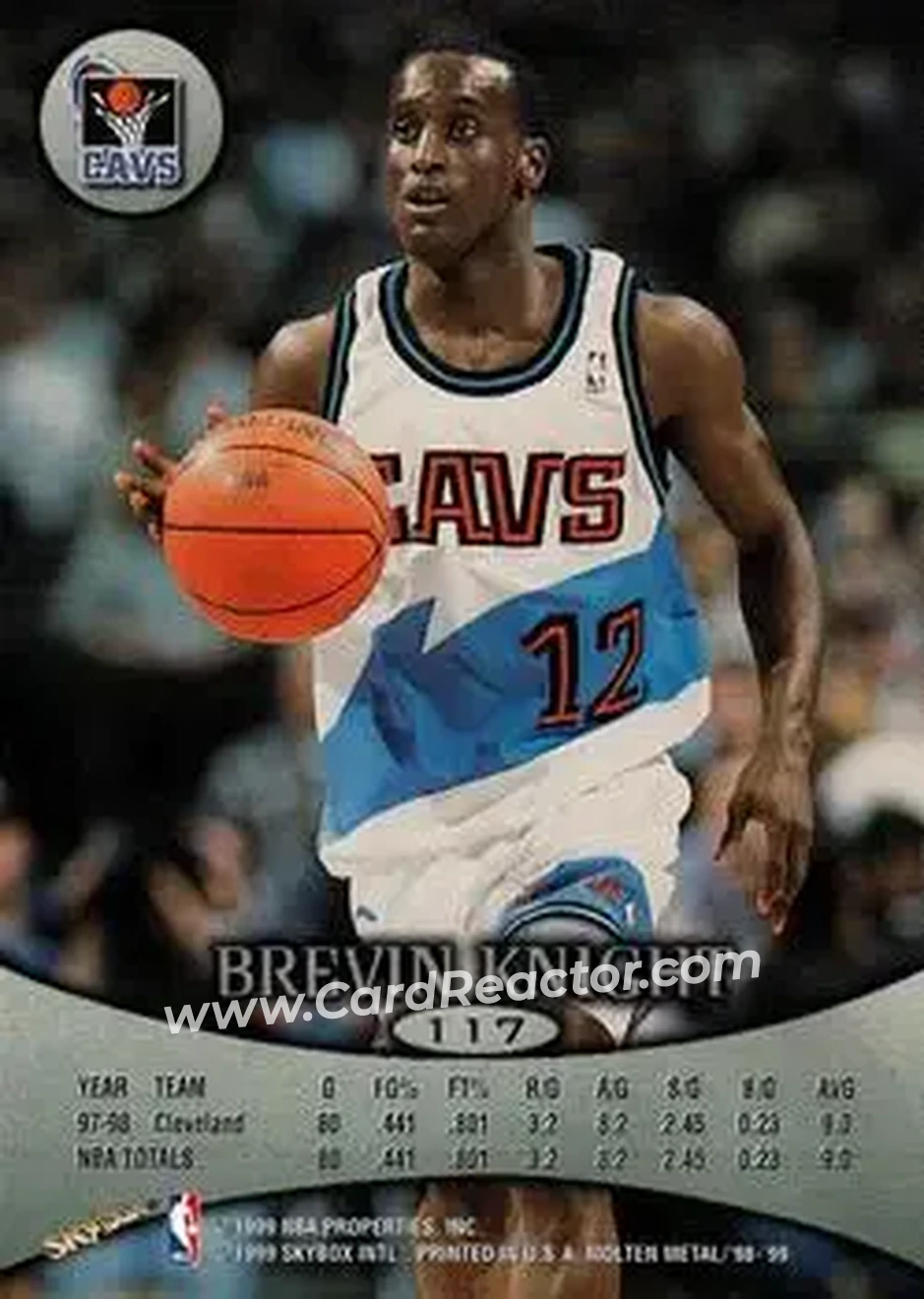 1998-99 SkyBox Molten Metal #117 - Brevin Knight - Cleveland Cavaliers - Back 1998-99 SkyBox Molten Metal #117 - Brevin Knight - Cleveland Cavaliers - Back
