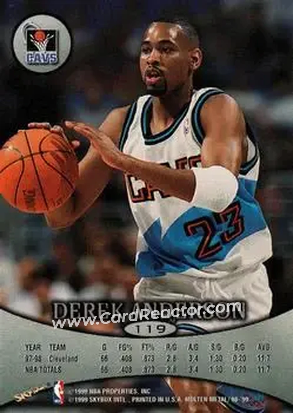 1998-99 SkyBox Molten Metal #119 - Derek Anderson - Cleveland Cavaliers - Back 1998-99 SkyBox Molten Metal #119 - Derek Anderson - Cleveland Cavaliers - Back