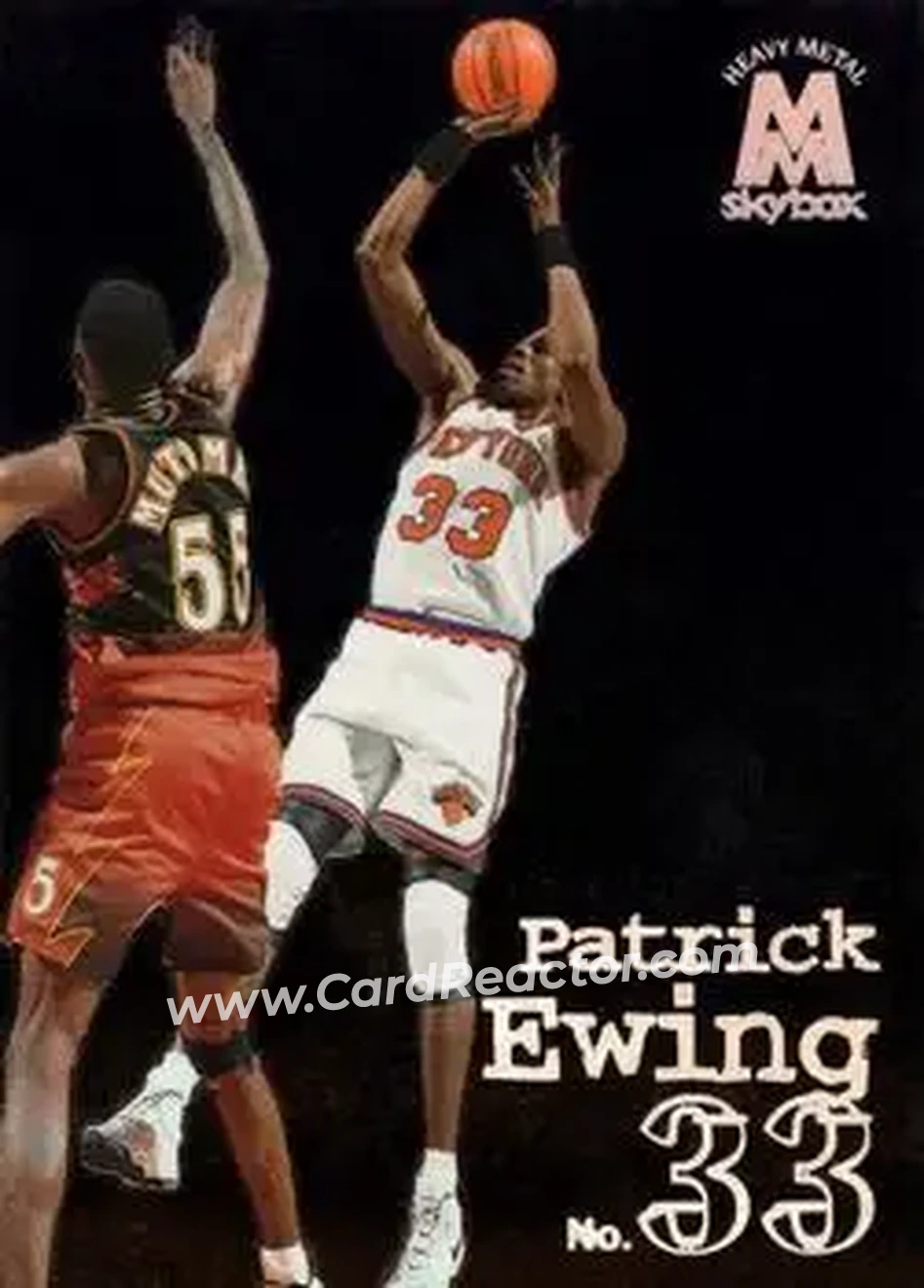 1998-99 SkyBox Molten Metal #124 - Patrick Ewing - New York Knicks - Front 1998-99 SkyBox Molten Metal #124 - Patrick Ewing - New York Knicks - Front