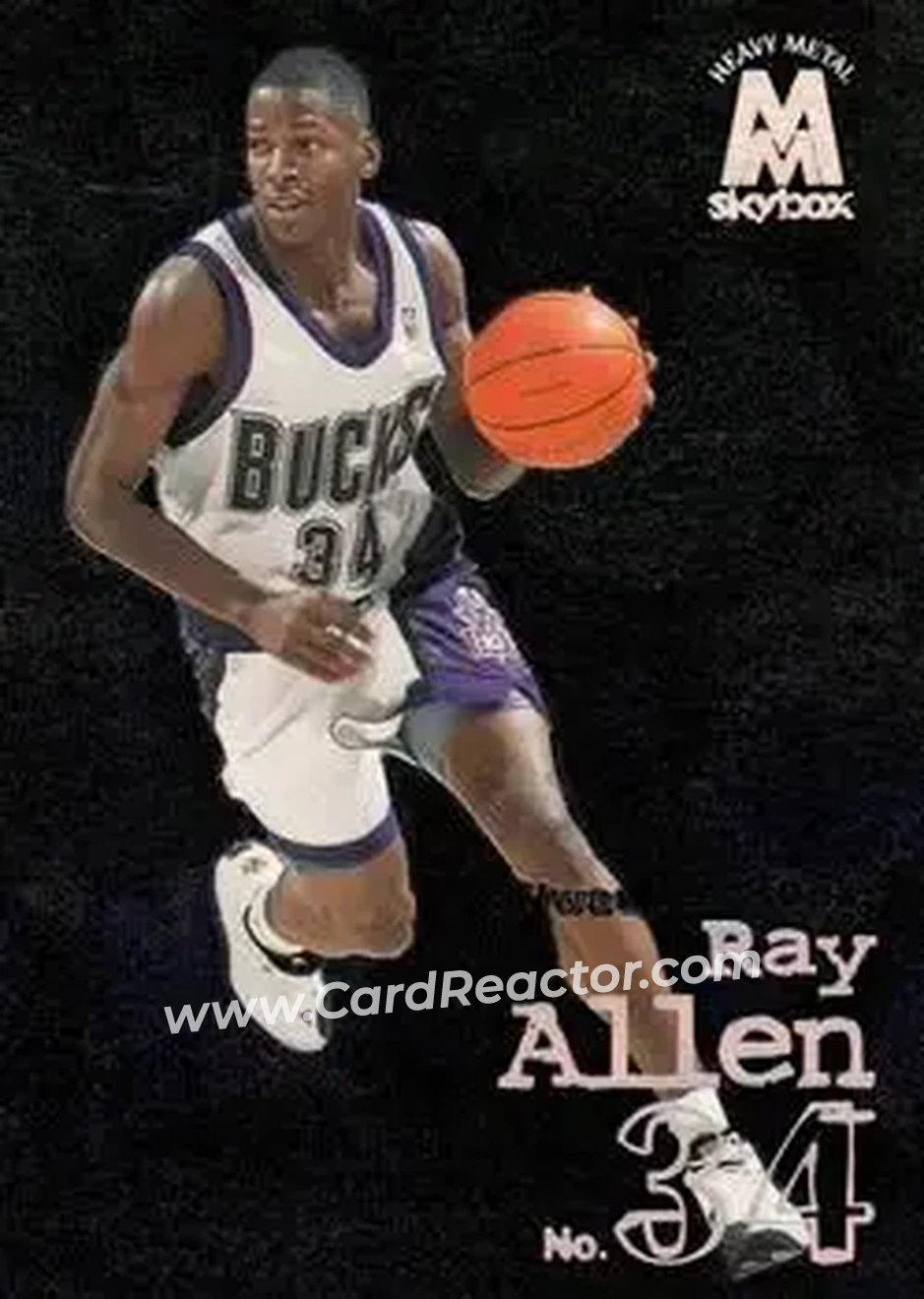 1998-99 SkyBox Molten Metal #125 - Ray Allen - Milwaukee Bucks - Front