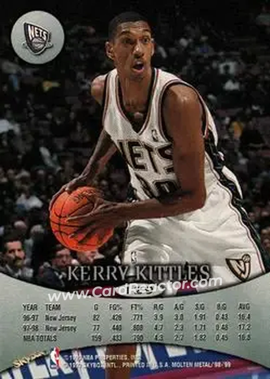 1998-99 SkyBox Molten Metal #129 - Kerry Kittles - New Jersey Nets - Back 1998-99 SkyBox Molten Metal #129 - Kerry Kittles - New Jersey Nets - Back