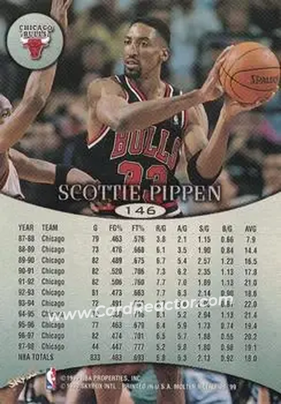 1998-99 SkyBox Molten Metal #146 - Scottie Pippen - Chicago Bulls - Back