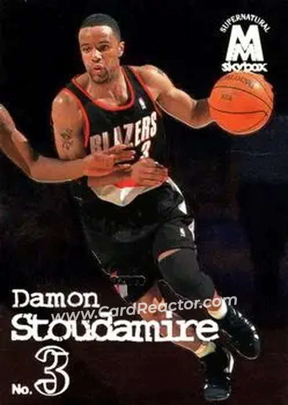 1998-99 SkyBox Molten Metal #148 - Damon Stoudamire - Portland Trail Blazers - Front 1998-99 SkyBox Molten Metal #148 - Damon Stoudamire - Portland Trail Blazers - Front