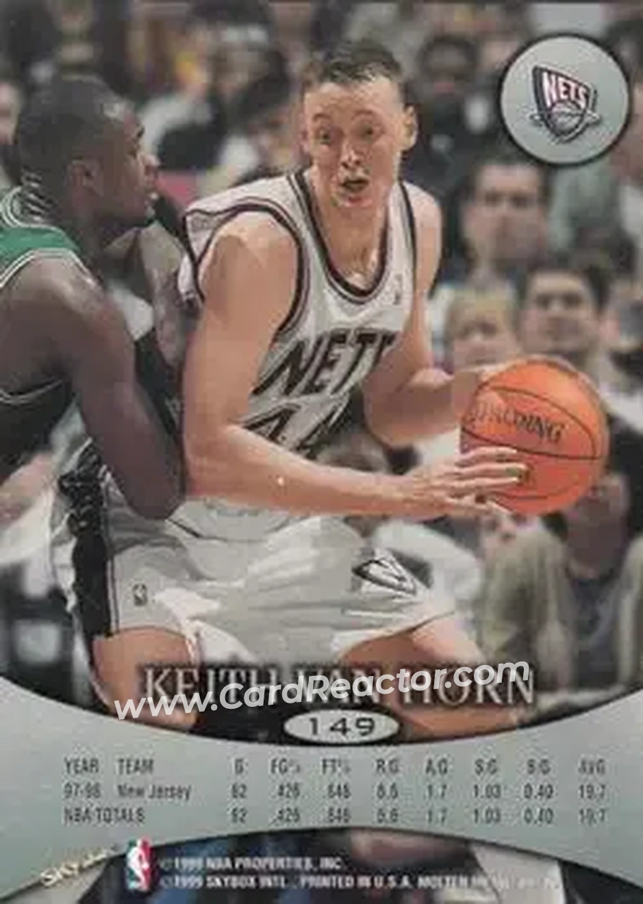 1998-99 SkyBox Molten Metal #149 - Keith Van Horn - New Jersey Nets - Back