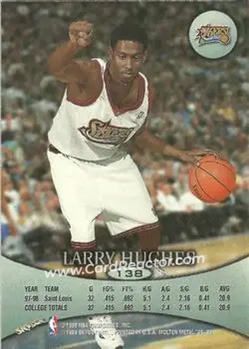 1998-99 SkyBox Molten Metal #138 - Larry Hughes - Philadelphia 76ers - Back