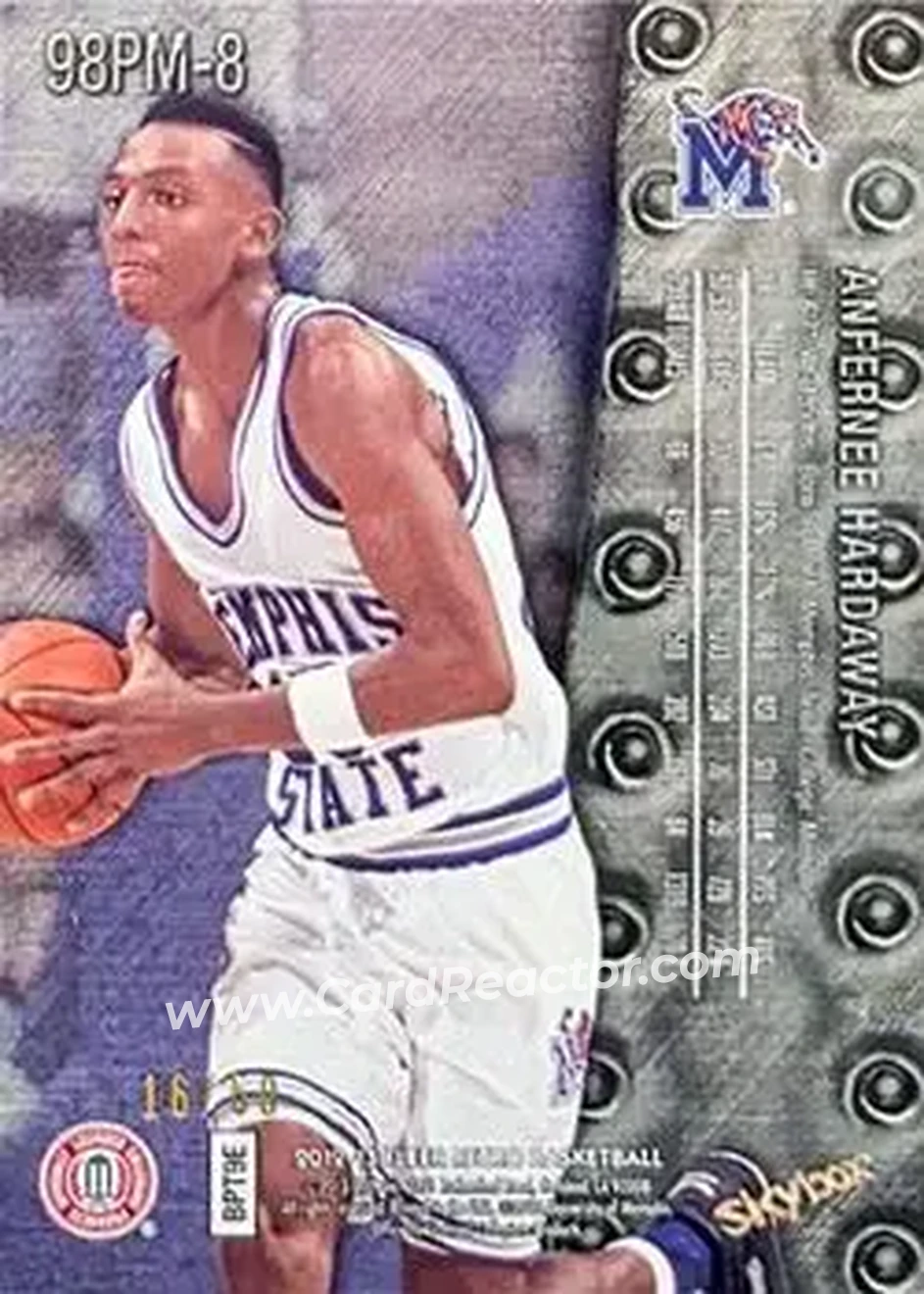 2012-13 Fleer Retro - 98-99 Metal Universe Precious Metal Gems #98PM-8 - Anfernee Hardaway - Memphis Tigers - Back