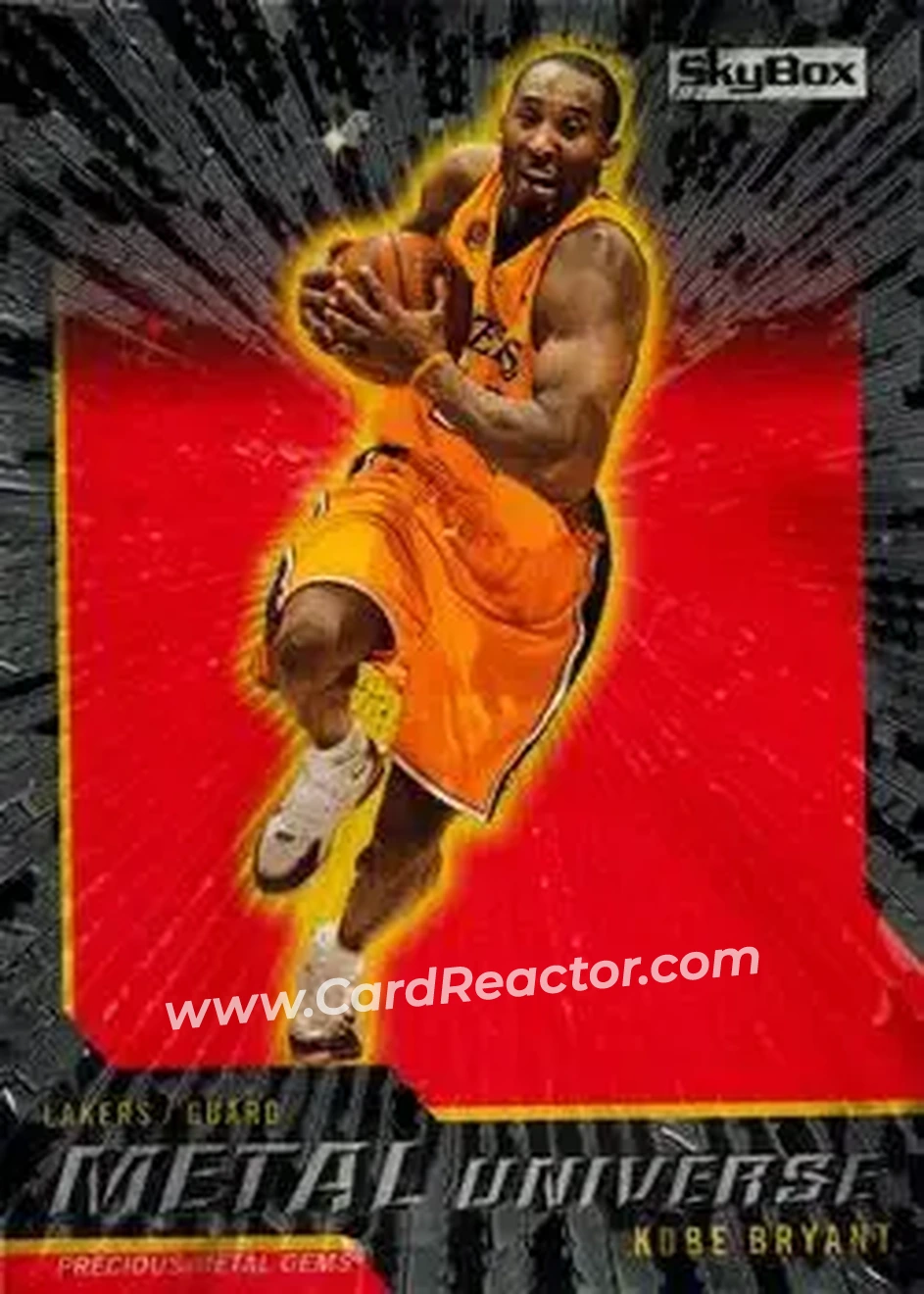 2008-09 SkyBox - Metal Universe Precious Metal Gems (Red) #4 - Kobe Bryant - Los Angeles Lakers - Front 2008-09 SkyBox - Metal Universe Precious Metal Gems (Red) #4 - Kobe Bryant - Los Angeles Lakers - Front