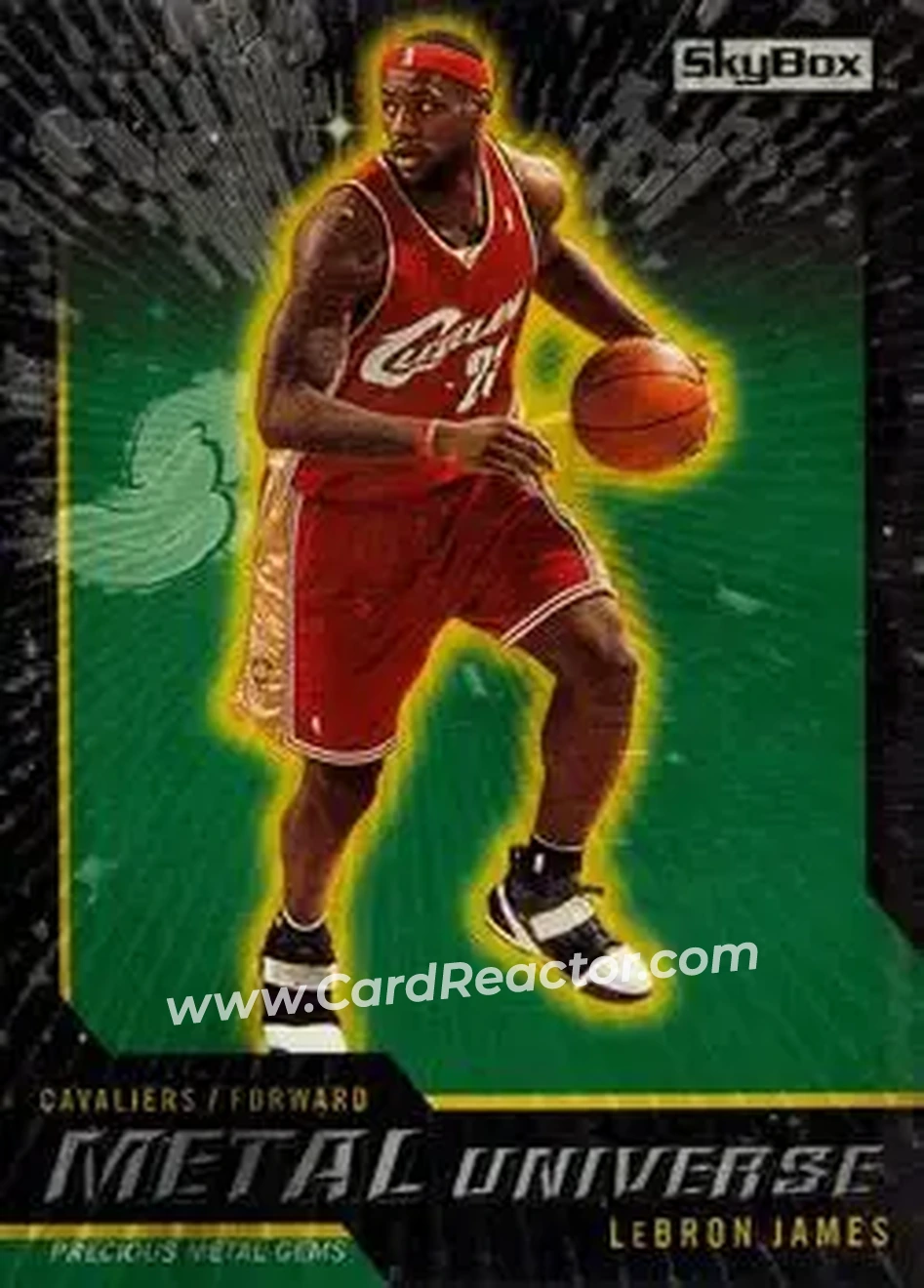 2008-09 SkyBox - Metal Universe Precious Metal Gems (Green) #2 - LeBron James - Cleveland Cavaliers - Front
