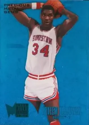 2013-14 Fleer Retro - '95-96 Metal Universe Precious Metal Gems Blue #227 - Hakeem Olajuwon - Houston Cougars