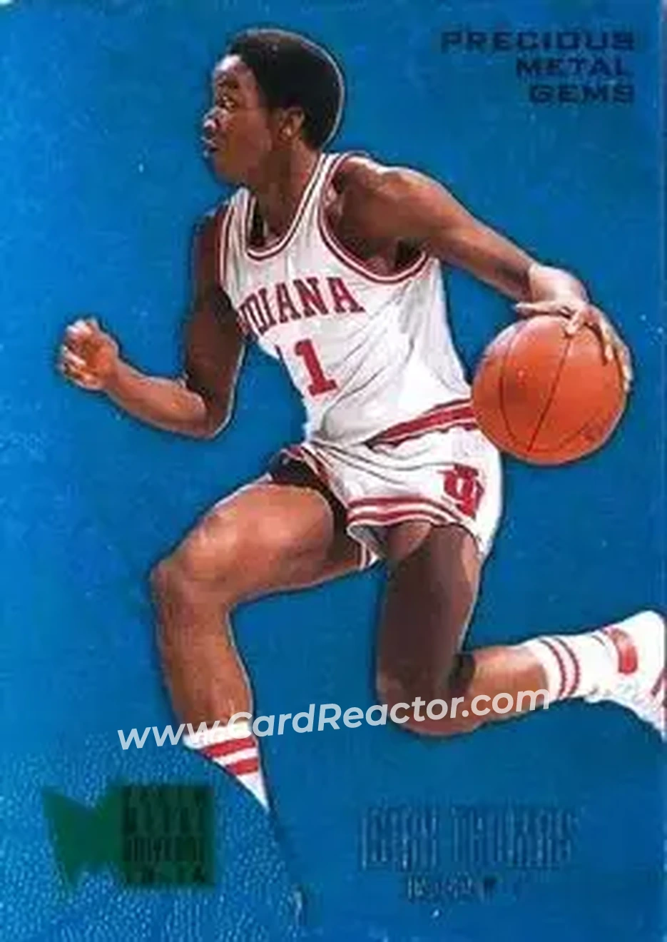 2013-14 Fleer Retro - '95-96 Metal Universe Precious Metal Gems Blue #230 - Isiah Thomas - Indiana Hoosiers - Front 2013-14 Fleer Retro - '95-96 Metal Universe Precious Metal Gems Blue #230 - Isiah Thomas - Indiana Hoosiers - Front