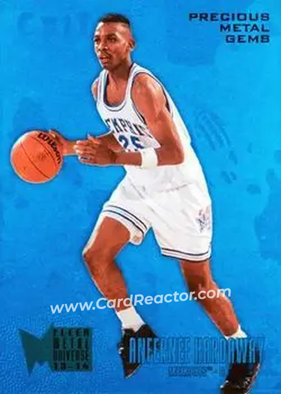 2013-14 Fleer Retro - '95-96 Metal Universe Precious Metal Gems Blue #236 - Anfernee Hardaway - Memphis Tigers - Front 2013-14 Fleer Retro - '95-96 Metal Universe Precious Metal Gems Blue #236 - Anfernee Hardaway - Memphis Tigers - Front