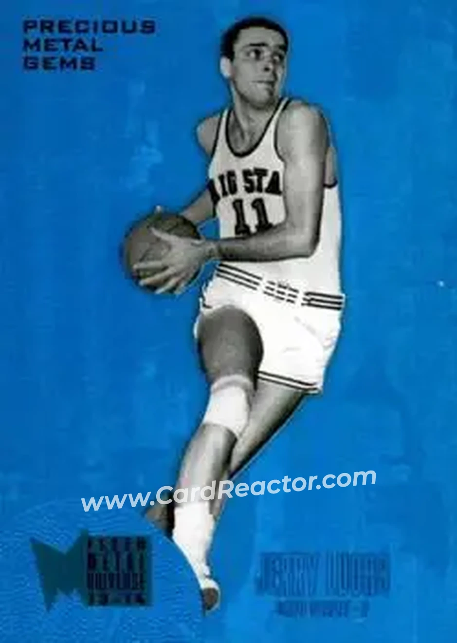 2013-14 Fleer Retro - '95-96 Metal Universe Precious Metal Gems Blue #241 - Jerry Lucas - Ohio State Buckeyes - Front 2013-14 Fleer Retro - '95-96 Metal Universe Precious Metal Gems Blue #241 - Jerry Lucas - Ohio State Buckeyes - Front